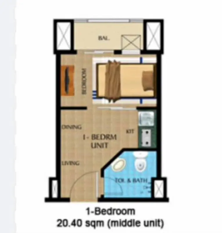 Laureano di Trevi Towers 1室公寓出售，第 2 张照片